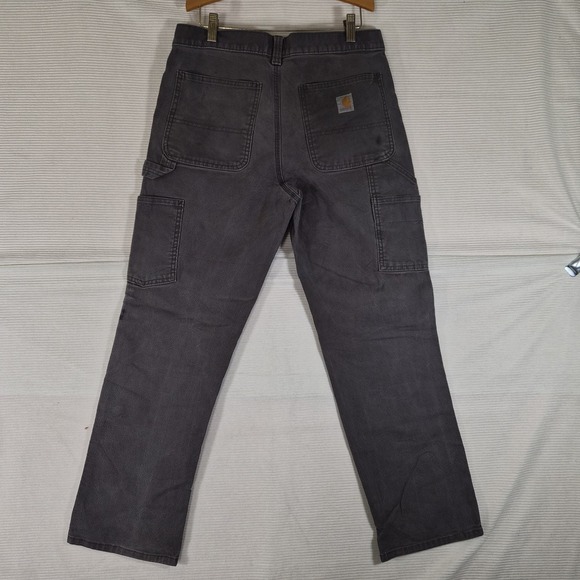 Carhartt Double Knee Work Pants 31x30 Relaxed Fit Gray Distressed Faded - Picture 2 of 12